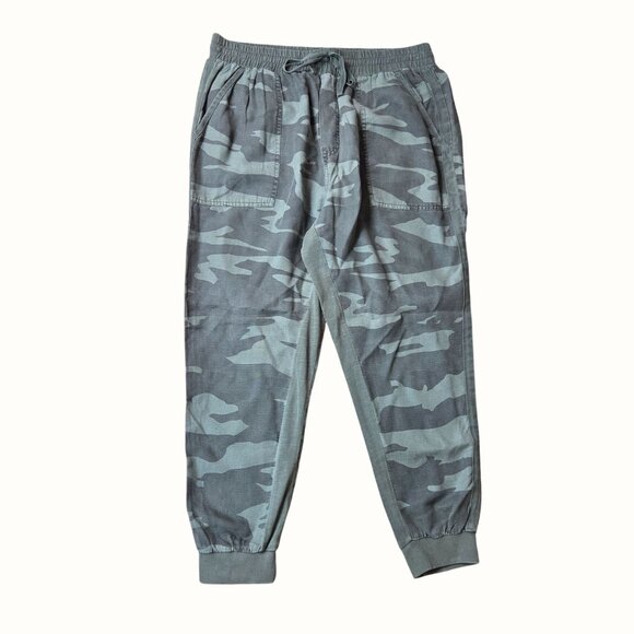 Splendid Gray Camo Jogger Large in Super Soft Linen Blend Fabric with Pockets - Picture 2 of 7
